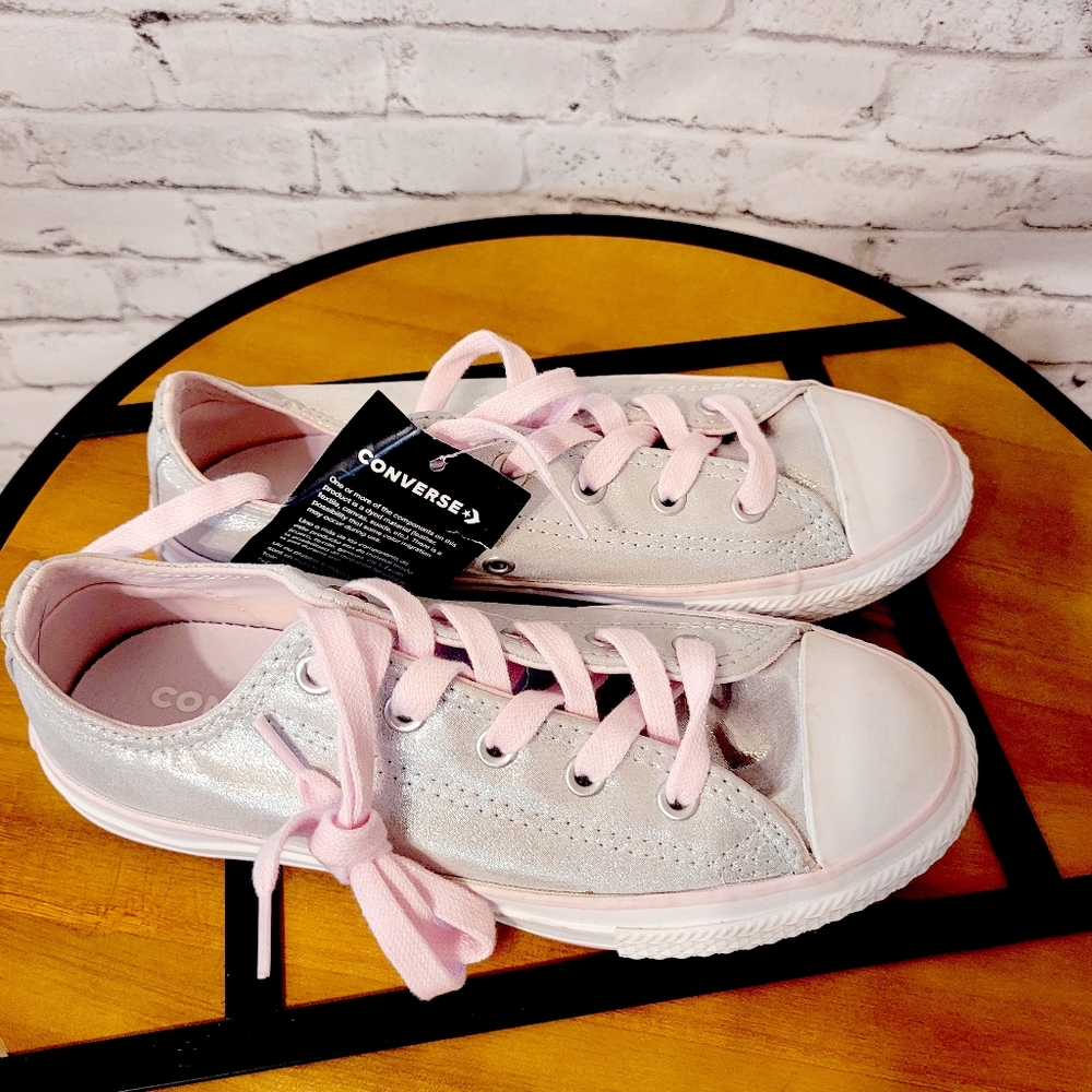 Converse Girls Low-top Mouse Gray and Pink